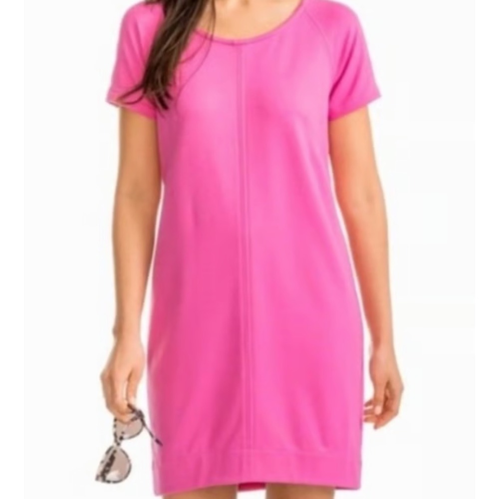 Southern Tide Phlox Pink Dress‎ Short Sleeve Preppy Career Round Neck Womens 4